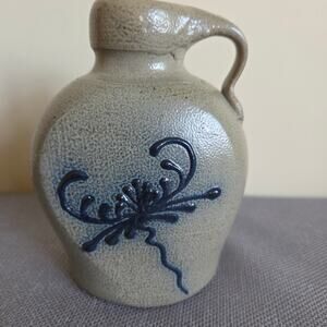 Vintage 1994 USA Hand Made Maple City Pottery Salt Glazed Stoneware Jug